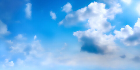 Sunny weather with blue sky and white clouds Sky texture