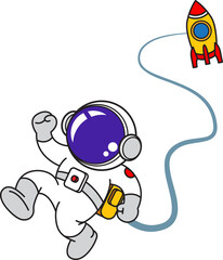 Cute Astronaut Cartoon , illustration