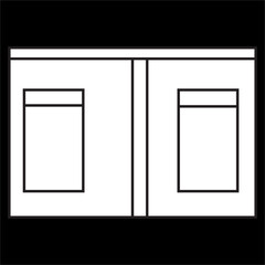 Vector, Image of wallet icon, Black and white color, on black background