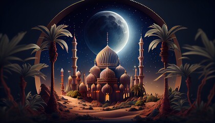 ramadan of celebration background. generative ai - obrazy, fototapety, plakaty