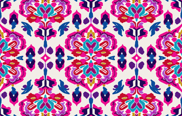 Ethnic seamless fabric pattern. Abstract traditional folk antique vintage retro graphic line. Fabric textile vector illustration ornate elegant luxury style. Art print for clothing, background.