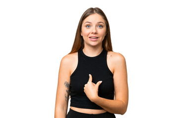 Young blonde woman over isolated chroma key background with surprise facial expression