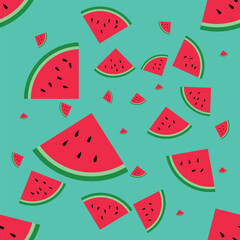 Seamless background with watermelon slices.