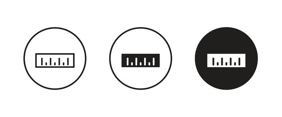 measurement ruler icon symbol logo illustration,editable stroke, flat design style isolated on white
