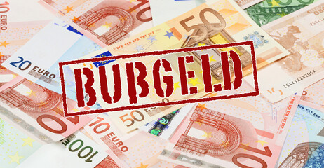 Bußgeld Stempel - Euro Geldscheine