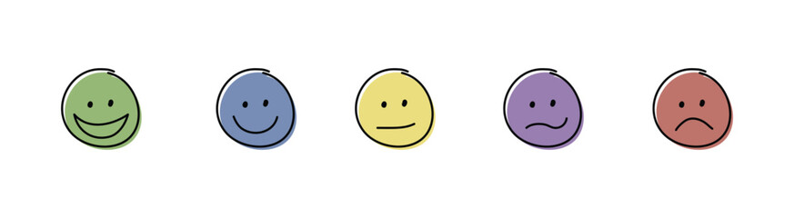Emoticons. Appraisal concept. Vector