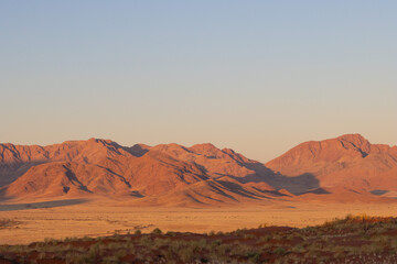 Fototapeta na wymiar stunning vast landscape at the Namibrand, Wolwedans
