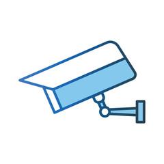Surveillance camera icon illustration. icon related to security. Lineal color icon style. Simple vector design editable