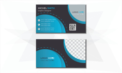 Clean style modern business card design template for adobe stock
