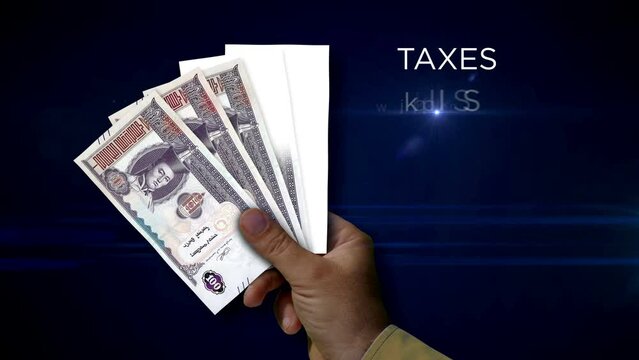 Mongolia Togrog paper note holding. Fan of MNT banknotes in hand. Metaphor concept of income loss, cost of live, tax, credits and money decline.