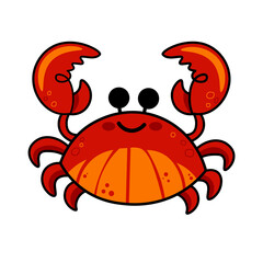 Red crab on white vector