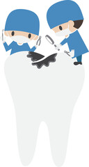 Dentist and decayed tooth