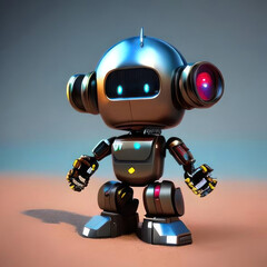 Little cute robot. AI generative.