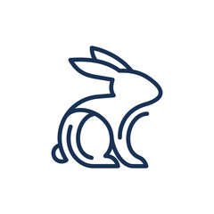 animal rabbit line modern creative logo design