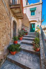 Fototapeta na wymiar Walking around the old streets of baroque town Ragusa Ibla.