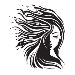 Abstract vector illustration of a beautiful woman. Female silhouette. Great for the logo of the beauty industry.