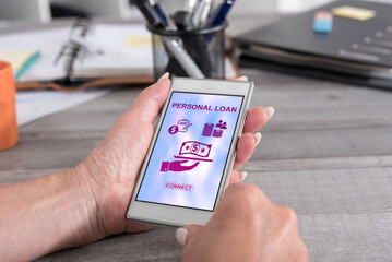 Personal loan concept on a smartphone