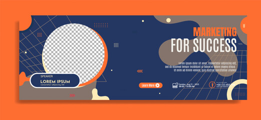 Modern banner template design for business webinar, marketing webinar, online class program, etc