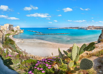 Otranto - coastal town in Puglia with turquoise sea.