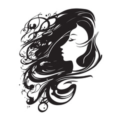 Abstract vector illustration of a beautiful woman. Female silhouette. Great for the logo of the beauty industry.