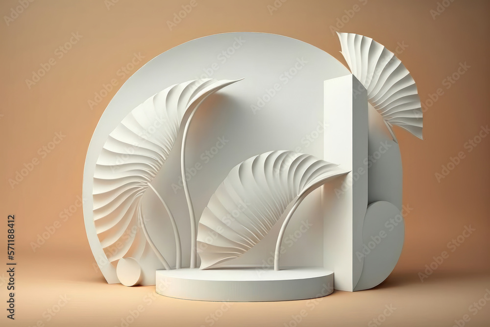 Poster 3d display product abstract minimal scene with geometric podium platform. generation ai