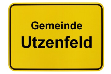 Illustration eines Ortsschildes der Gemeinde Utzenfeld in Baden-Württemberg