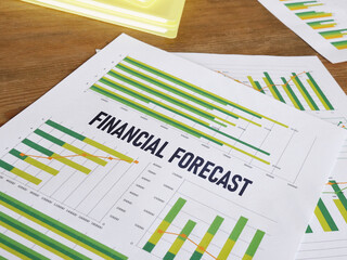 Financial forecast is shown using the text - obrazy, fototapety, plakaty