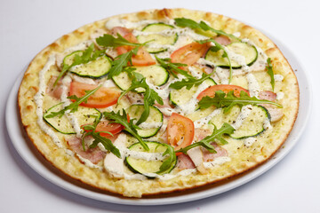 tasty pizza on the white plate