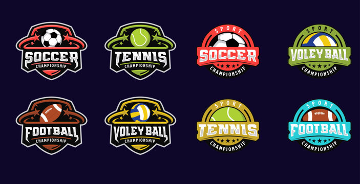  set collection of retro sport badges 
