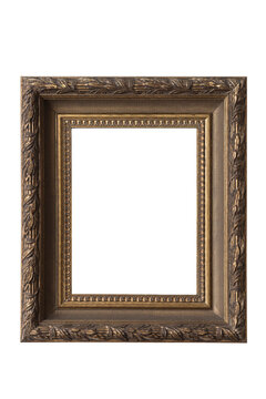 Vintage golden Square Picture Frame isolated on background