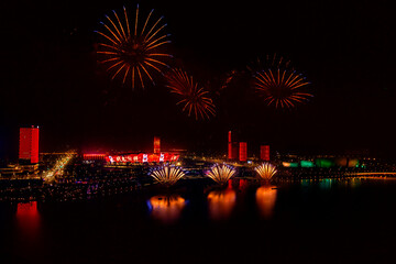 fireworks over the city