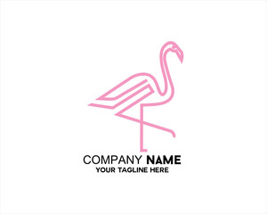 pelican bird outline vector logo