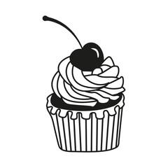 Vector illustration of a cherry pie. Image of a sweet confection