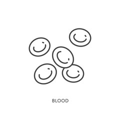 Outline style health care ui icons collection. Vector black linear illustration. Blood cells anatomical symbol isolated on white. Design element for healthcare infographic