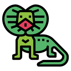 frilled lizard filled outline icon style