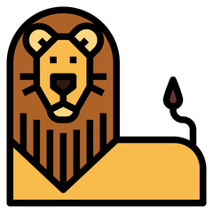 lion filled outline icon style