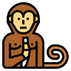 monkey filled outline icon style