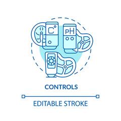 Controls turquoise concept icon. Products quality checkup. Planning approach to HACCP abstract idea thin line illustration. Isolated outline drawing. Editable stroke. Arial, Myriad Pro-Bold fonts used