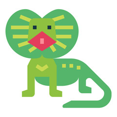 frilled lizard flat icon style
