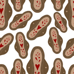 Seamless pattern Women is menstruation pad, blood drops