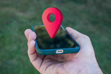 gps location symbol on the smartphone