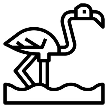 famingo line icon style