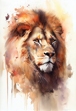 Young lion painting