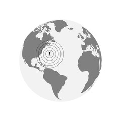 The Globe Eartquake detection icon isolated