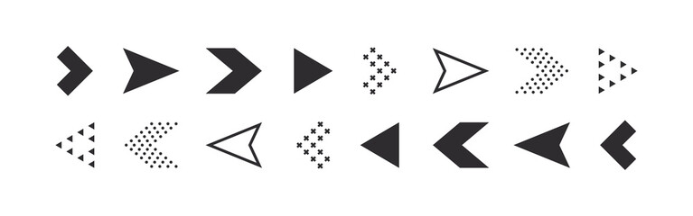 Arrows set. Modern arrow icons. Cursor or arrow signs. Vector illustration