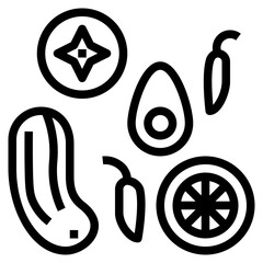 vegetablese line icon style