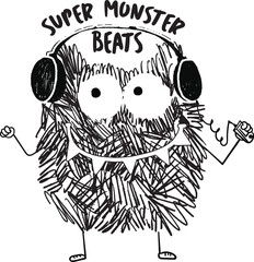 cartoon monster for print