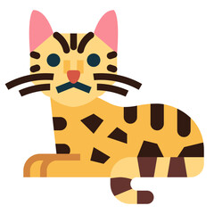 Fototapeta na wymiar Bengal Cat flat icon style