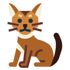 Chausie Cat flat icon style