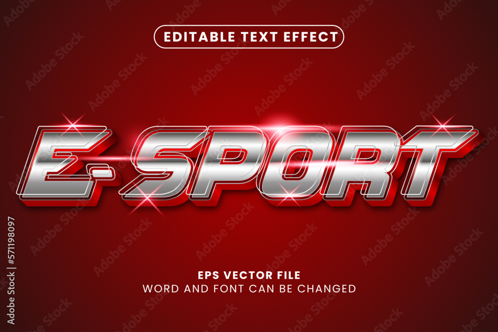 Poster red esport text in game editable text effect